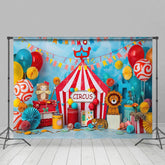 Aperturee - Aperturee Flag Circus Balloon Cake Smash Photography Backdrop